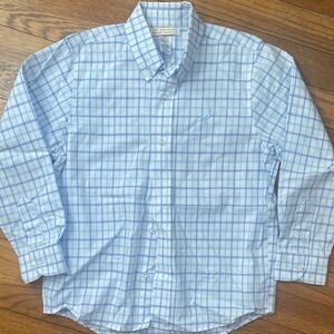The Beaufort Bonnet company blue and white windowpane button up shirt size 7